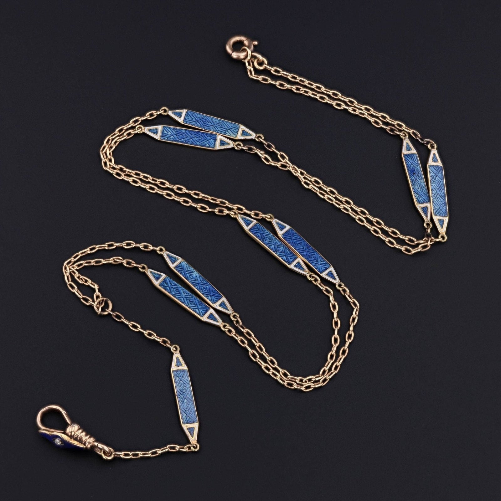 Antique Watch Chain Necklace | 10k Gold Necklace - Trademark Antiques