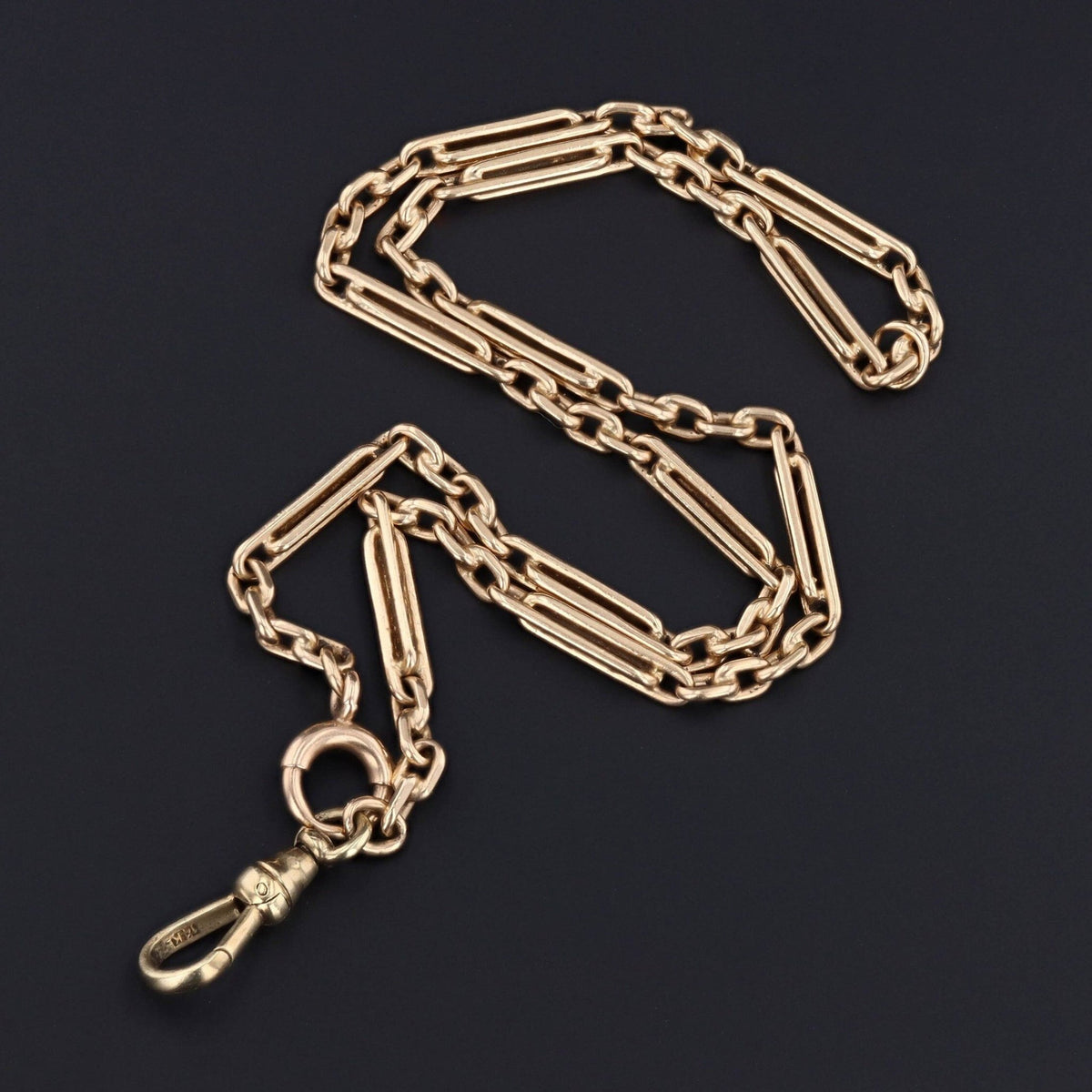 Antique Watch Chain Necklace | 14k Gold Watch Chain - Trademark Antiques