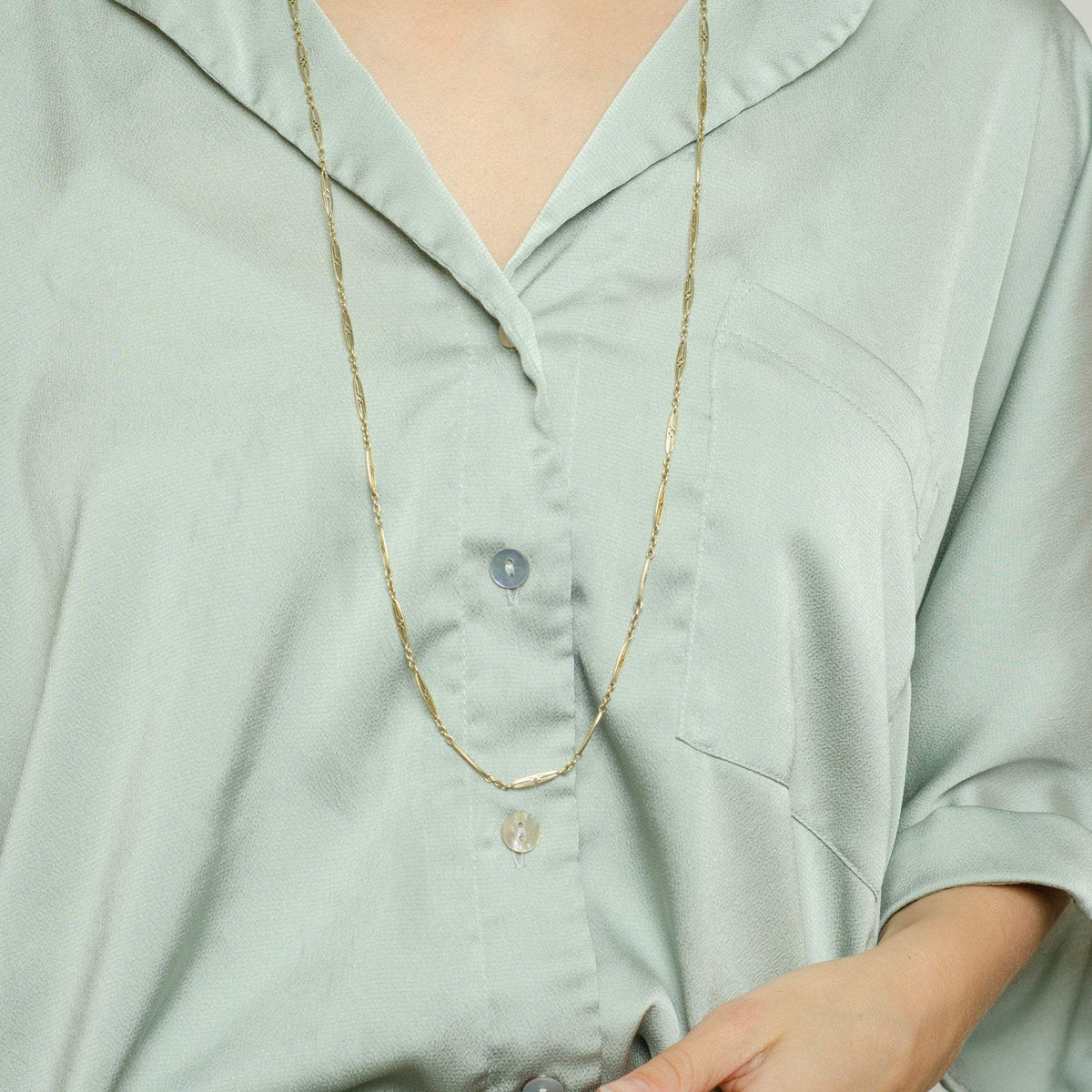 Antique Watch Chain Necklace | 14k Gold Watch Chain - Trademark Antiques