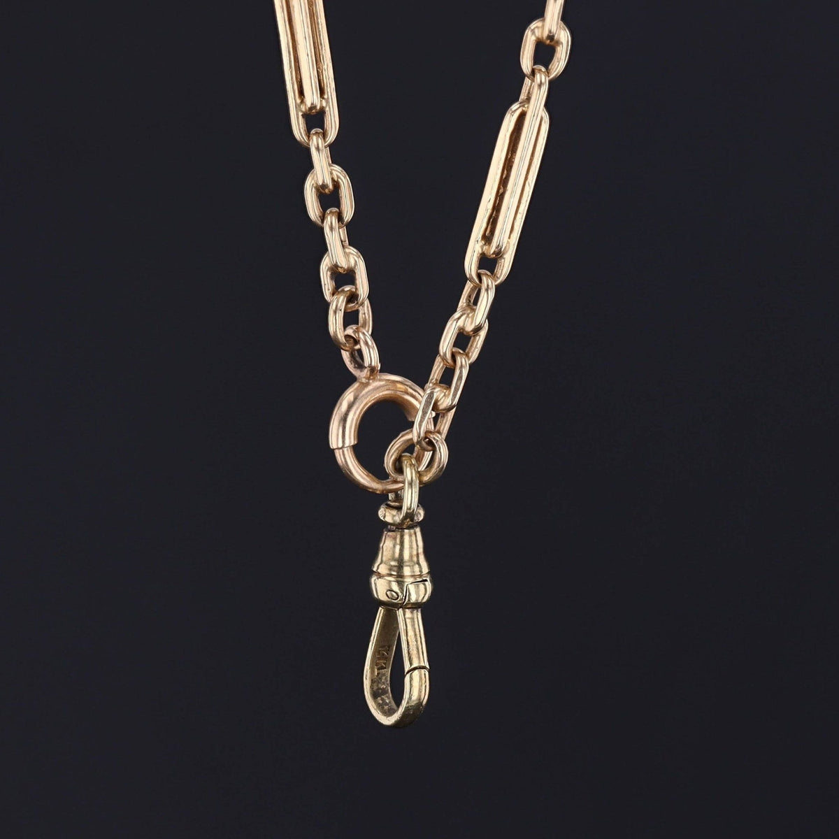 Antique Watch Chain Necklace | 14k Gold Watch Chain - Trademark Antiques
