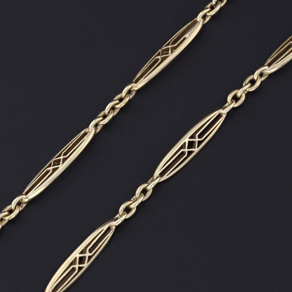 Antique Watch Chain Necklace | 14k Gold Watch Chain - Trademark Antiques
