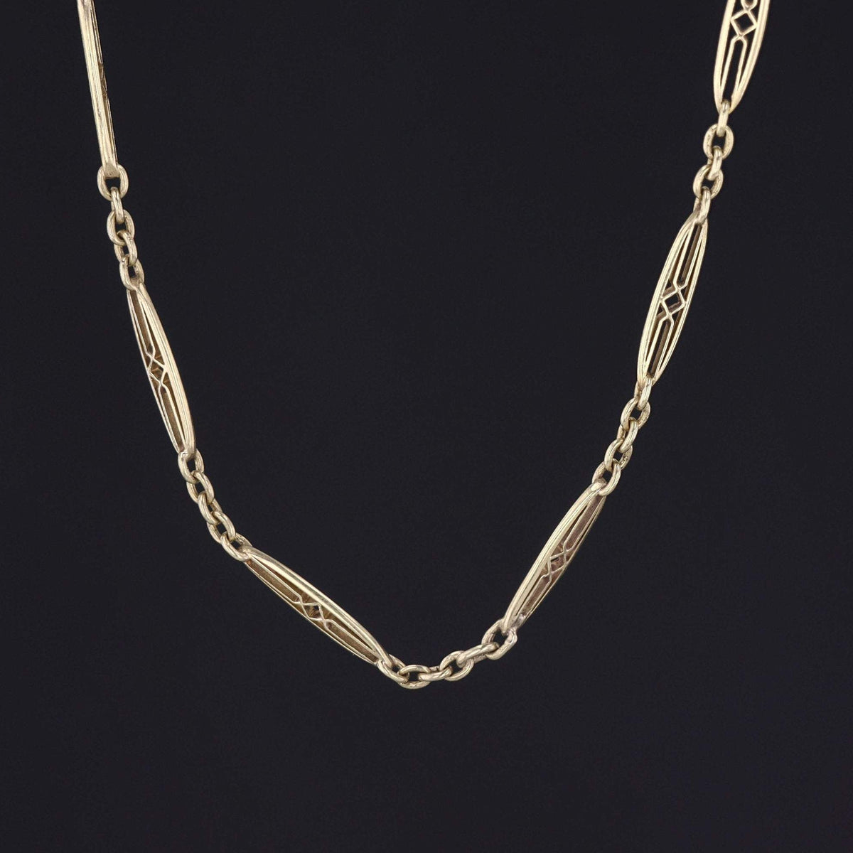 Antique Watch Chain Necklace | 14k Gold Watch Chain - Trademark Antiques