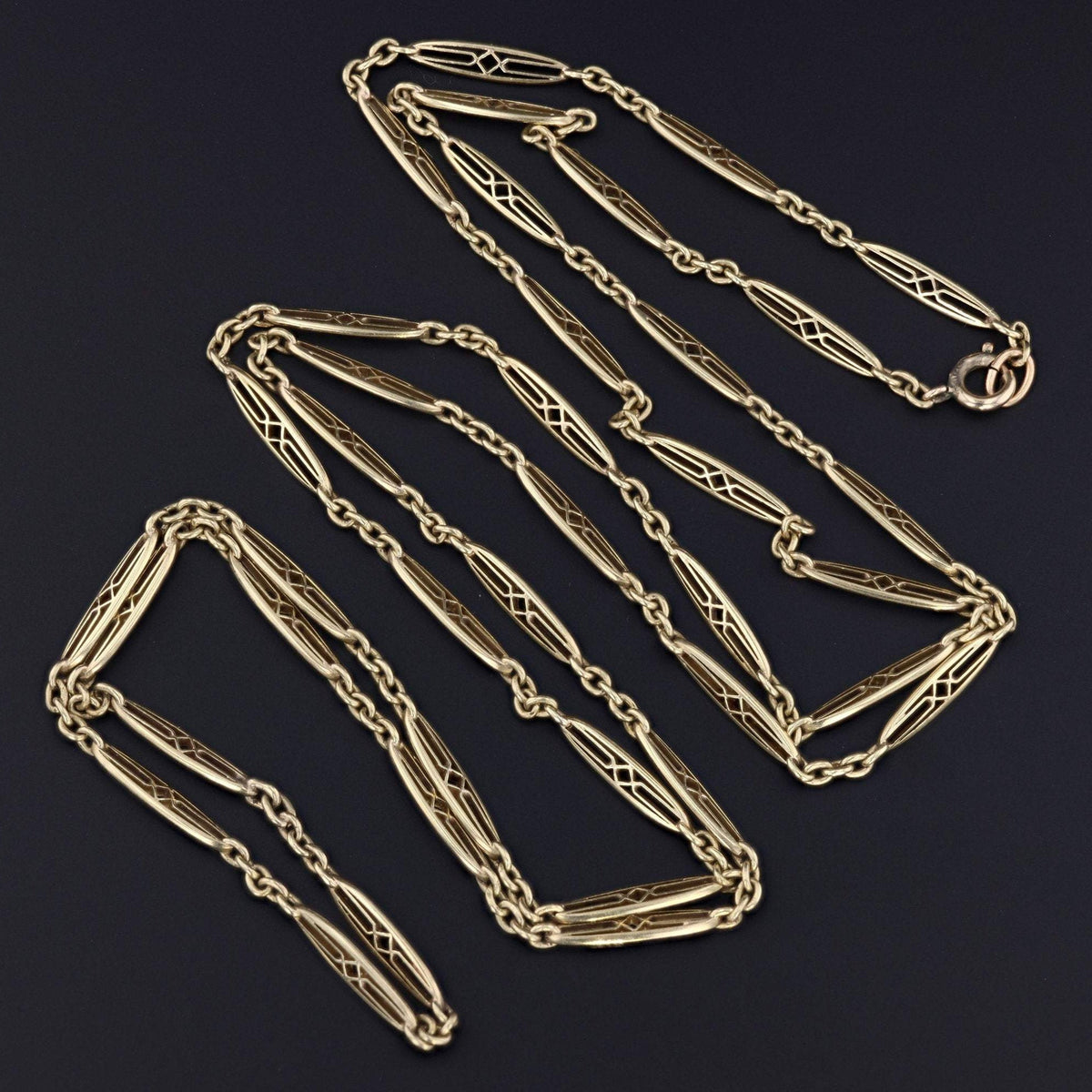 Antique Watch Chain Necklace | 14k Gold Watch Chain - Trademark Antiques