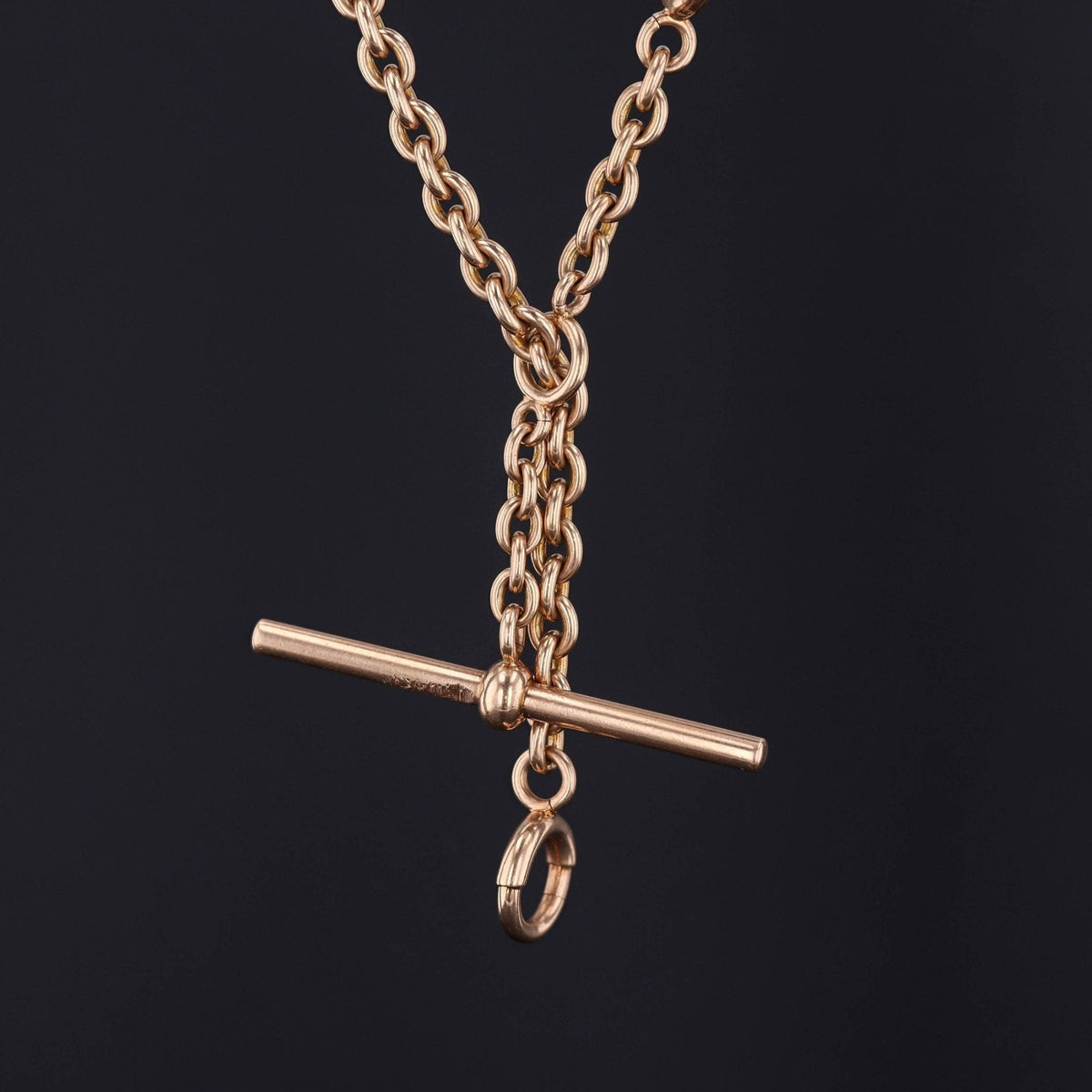 Antique Watch Chain Necklace | Chunky 14k Gold Watch Chain - Trademark Antiques