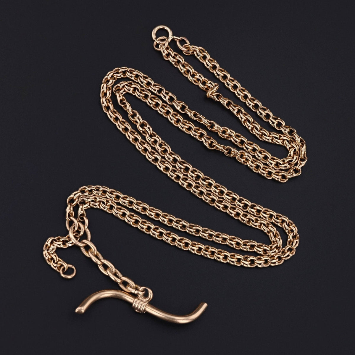 Antique Watch Chain Necklace of 14k Gold - Trademark Antiques