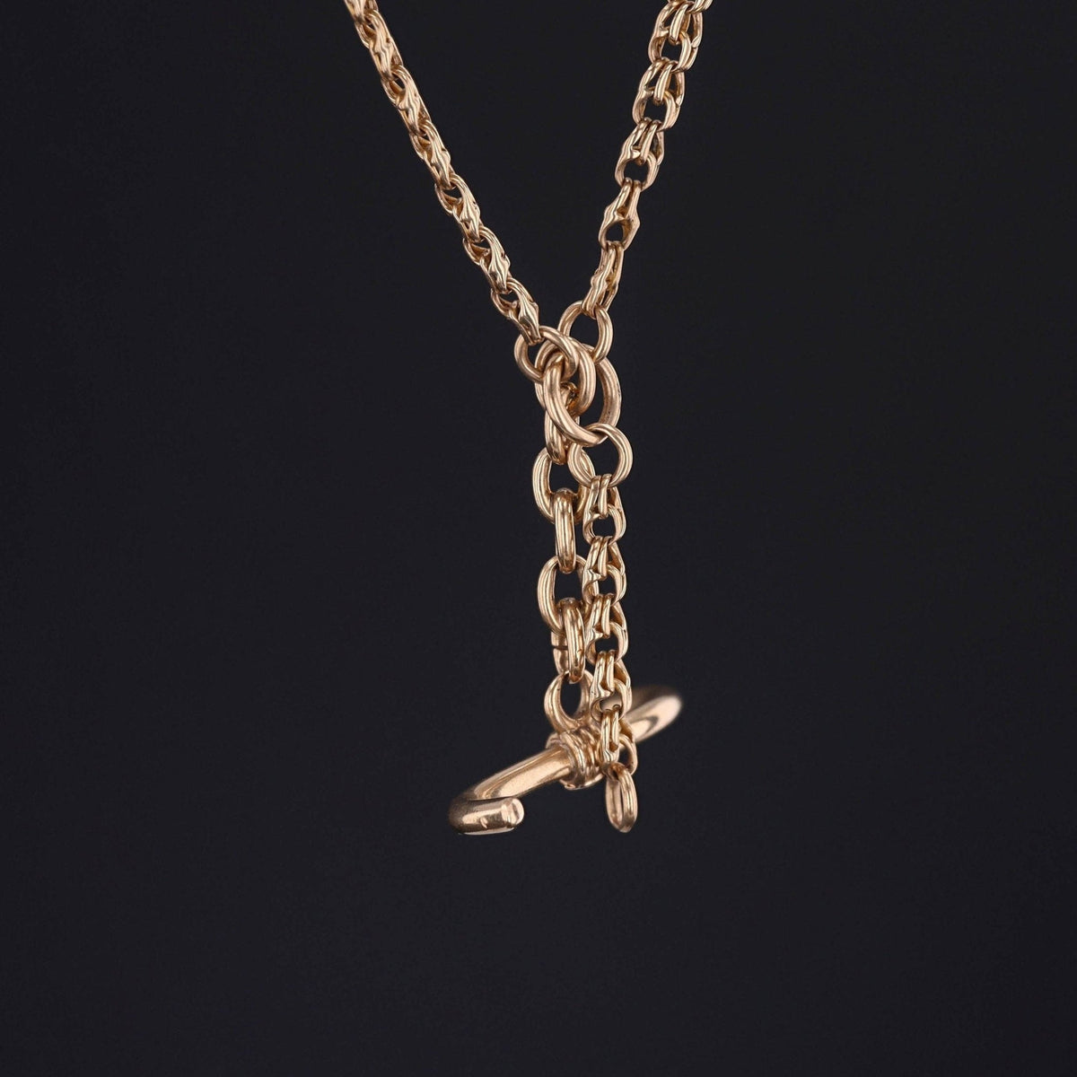 Antique Watch Chain Necklace of 14k Gold - Trademark Antiques
