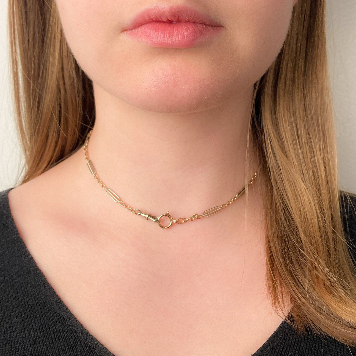 Antique Watch Chain of Rose and White Gold - Trademark Antiques