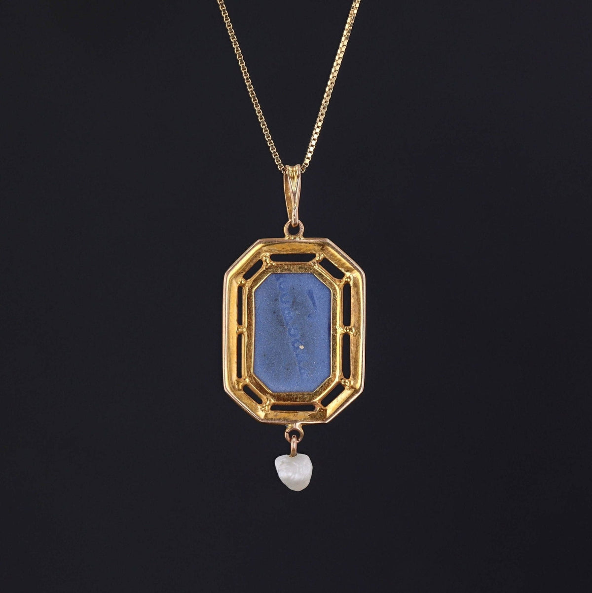 Antique Wedgwood Cameo Pendant of 14k Gold - Trademark Antiques