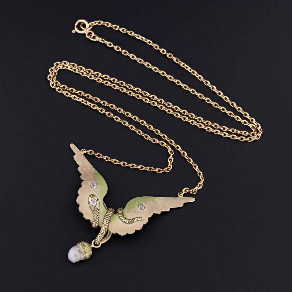 Antique Wing Conversion Necklace of 14k Gold - Trademark Antiques