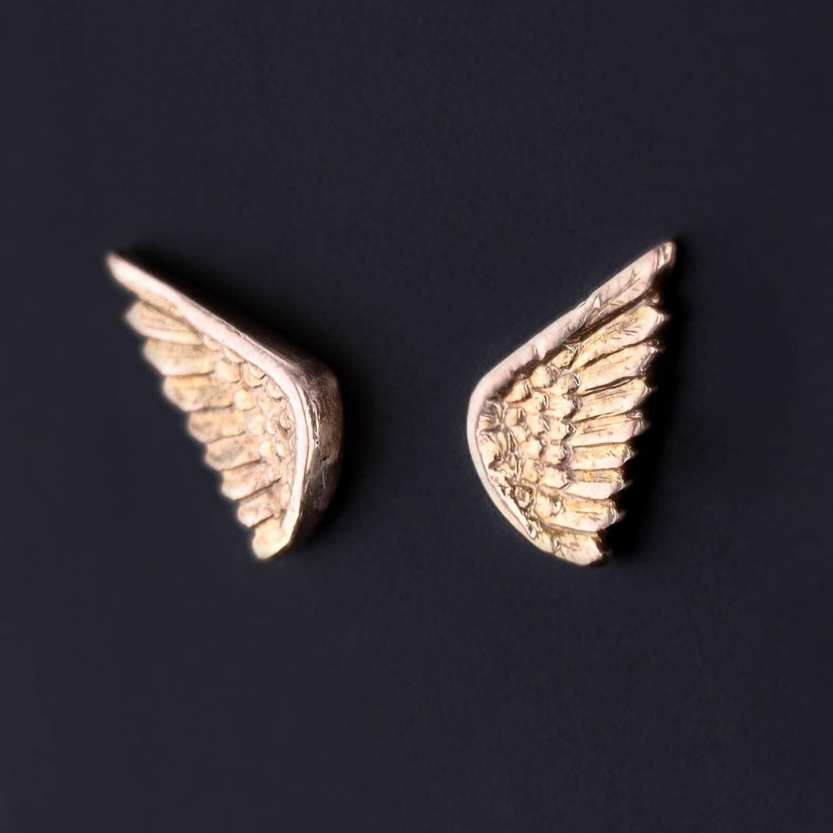 Antique Wing Earrings of 10k and 14k Gold - Trademark Antiques