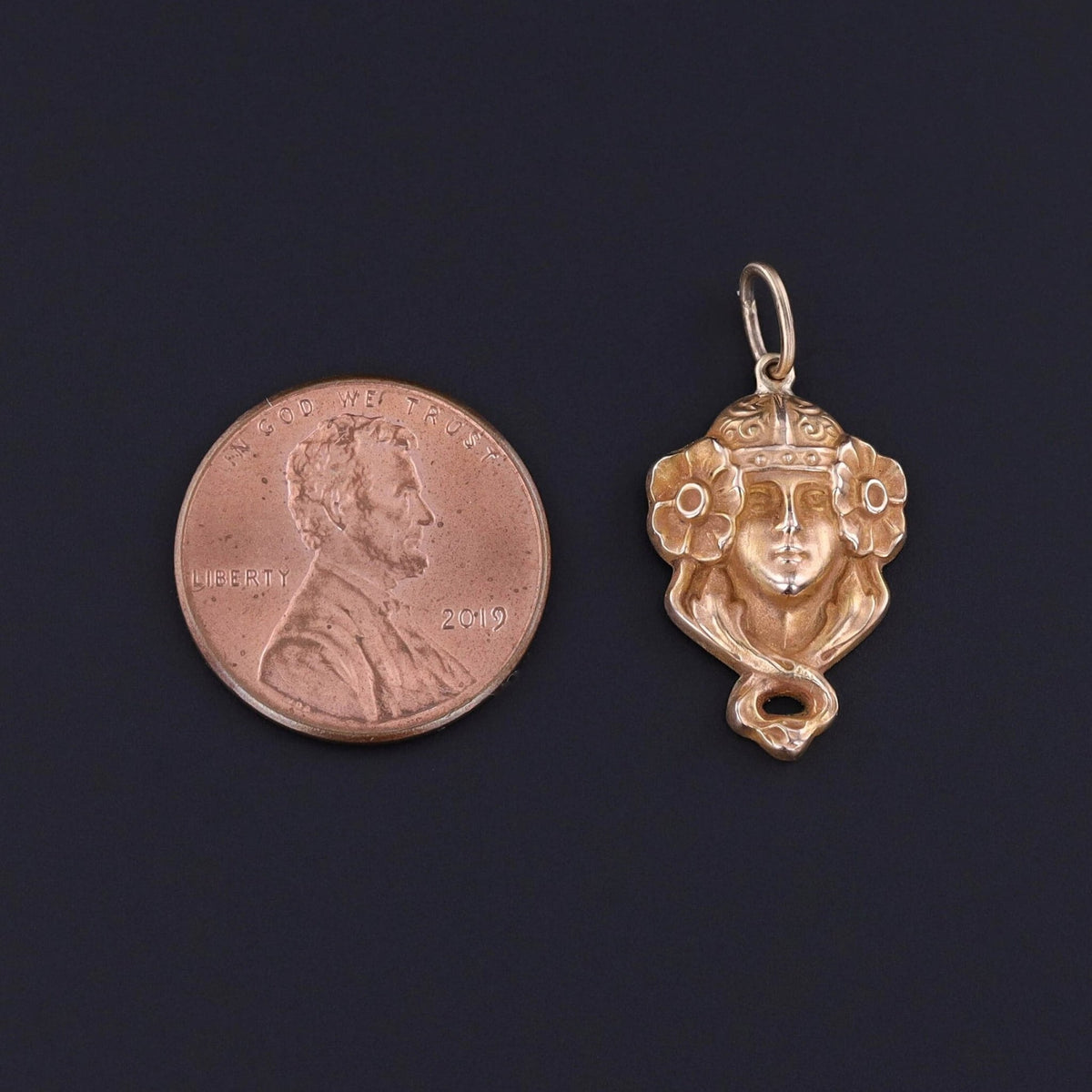 Antique Woman Charm of 9ct Gold - Trademark Antiques