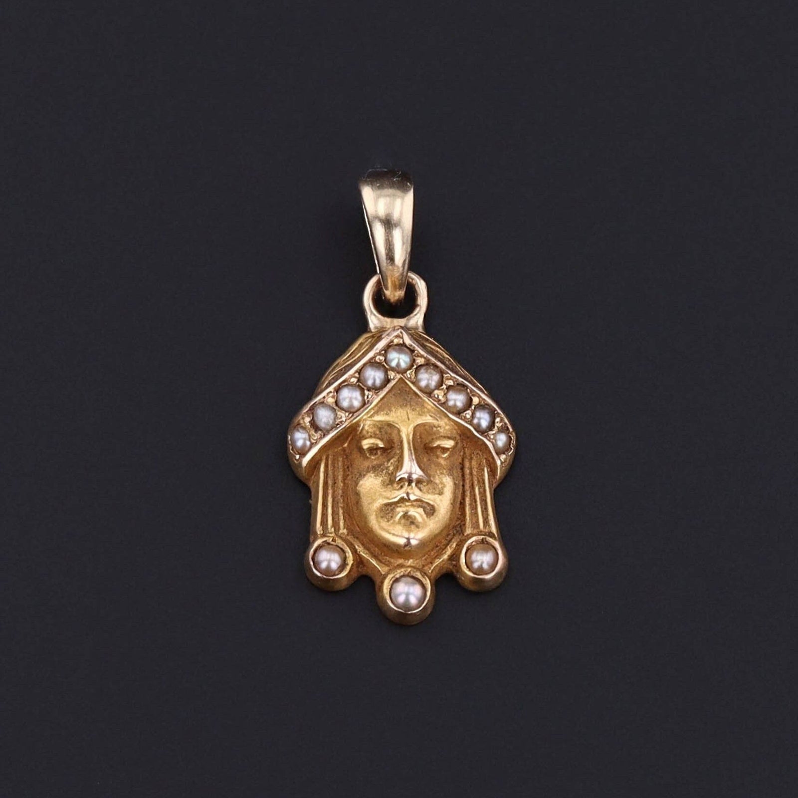 Antique Woman Conversion Charm 14k Gold - Trademark Antiques