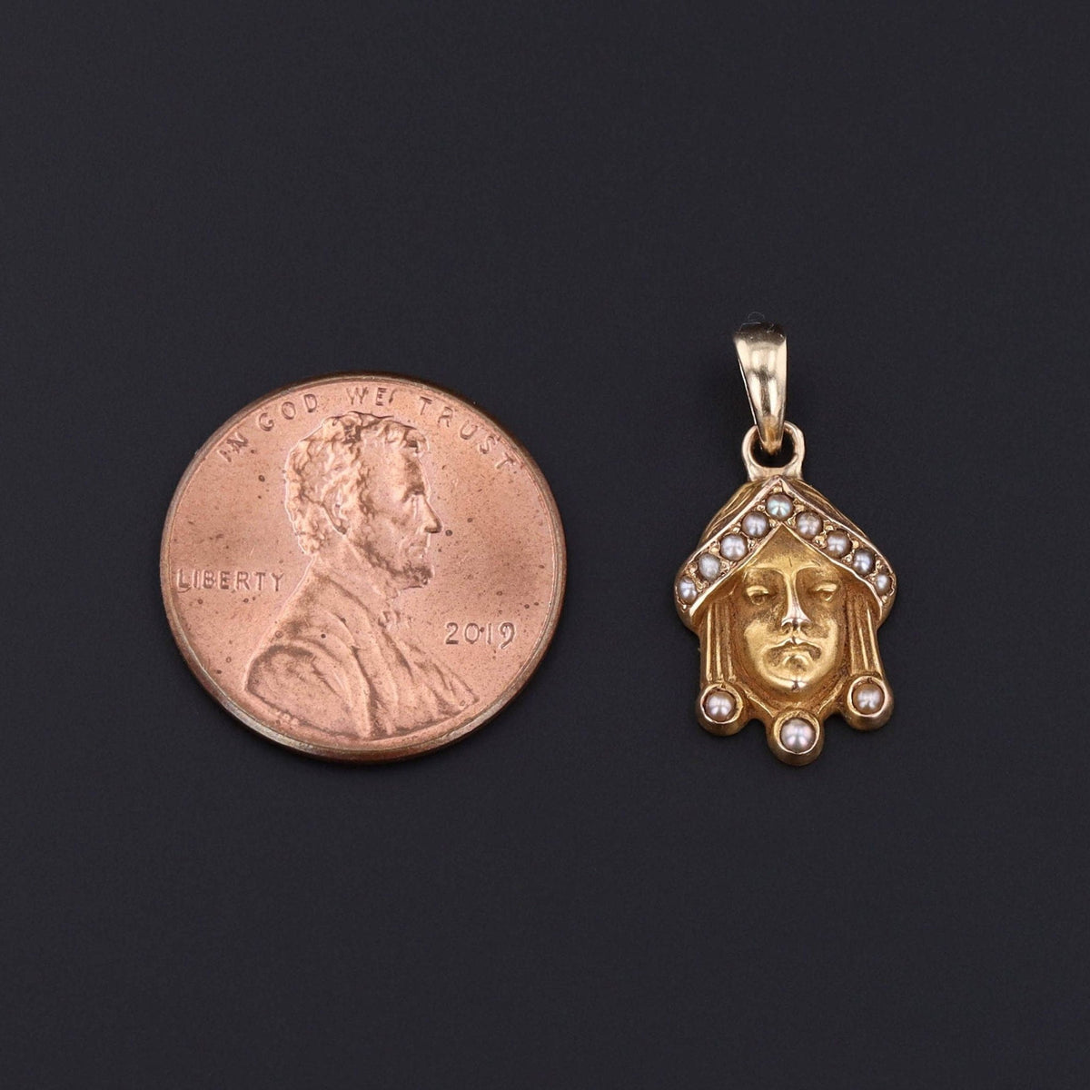 Antique Woman Conversion Charm 14k Gold - Trademark Antiques