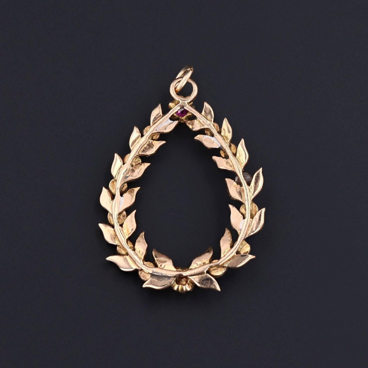 Antique Wreath Pendant | Ruby Diamond &amp; Emerald Wreath Pendant - Trademark Antiques