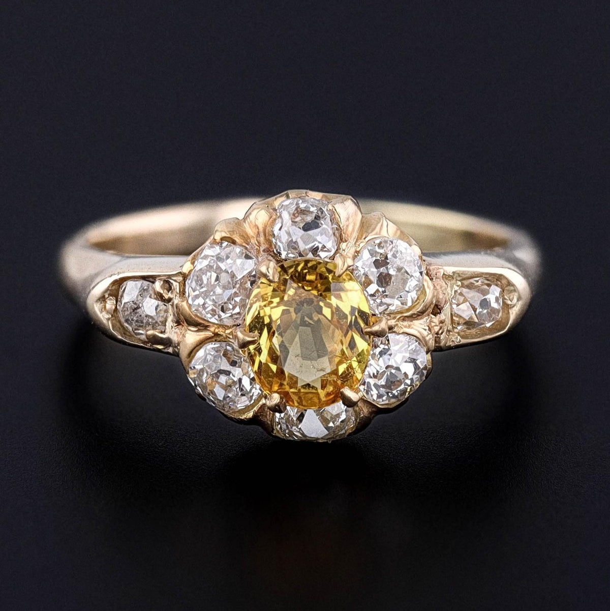 Antique Yellow Sapphire Ring of 14k Gold - Trademark Antiques