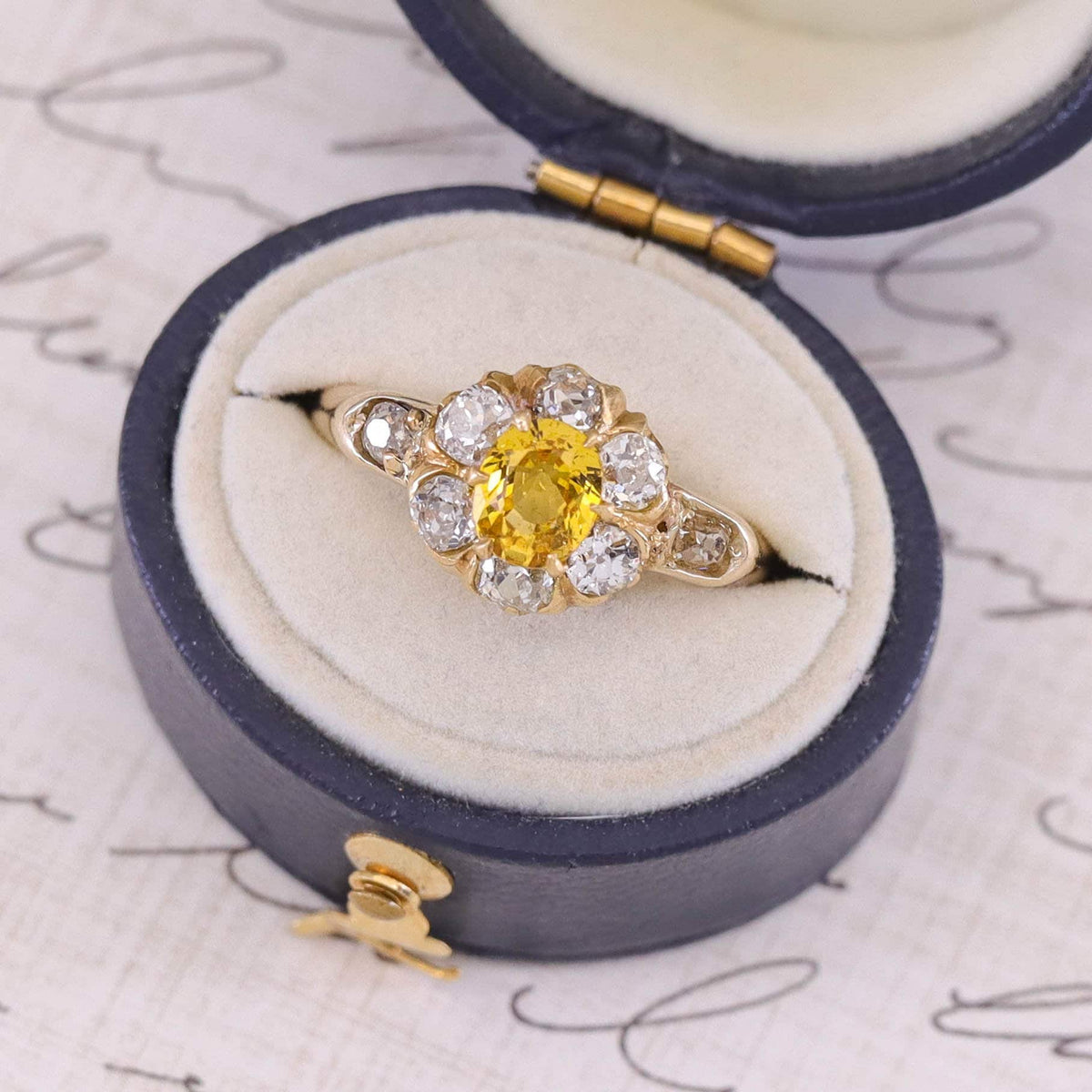 Antique Yellow Sapphire Ring of 14k Gold - Trademark Antiques