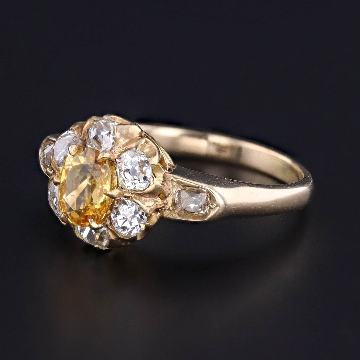 Antique Yellow Sapphire Ring of 14k Gold - Trademark Antiques