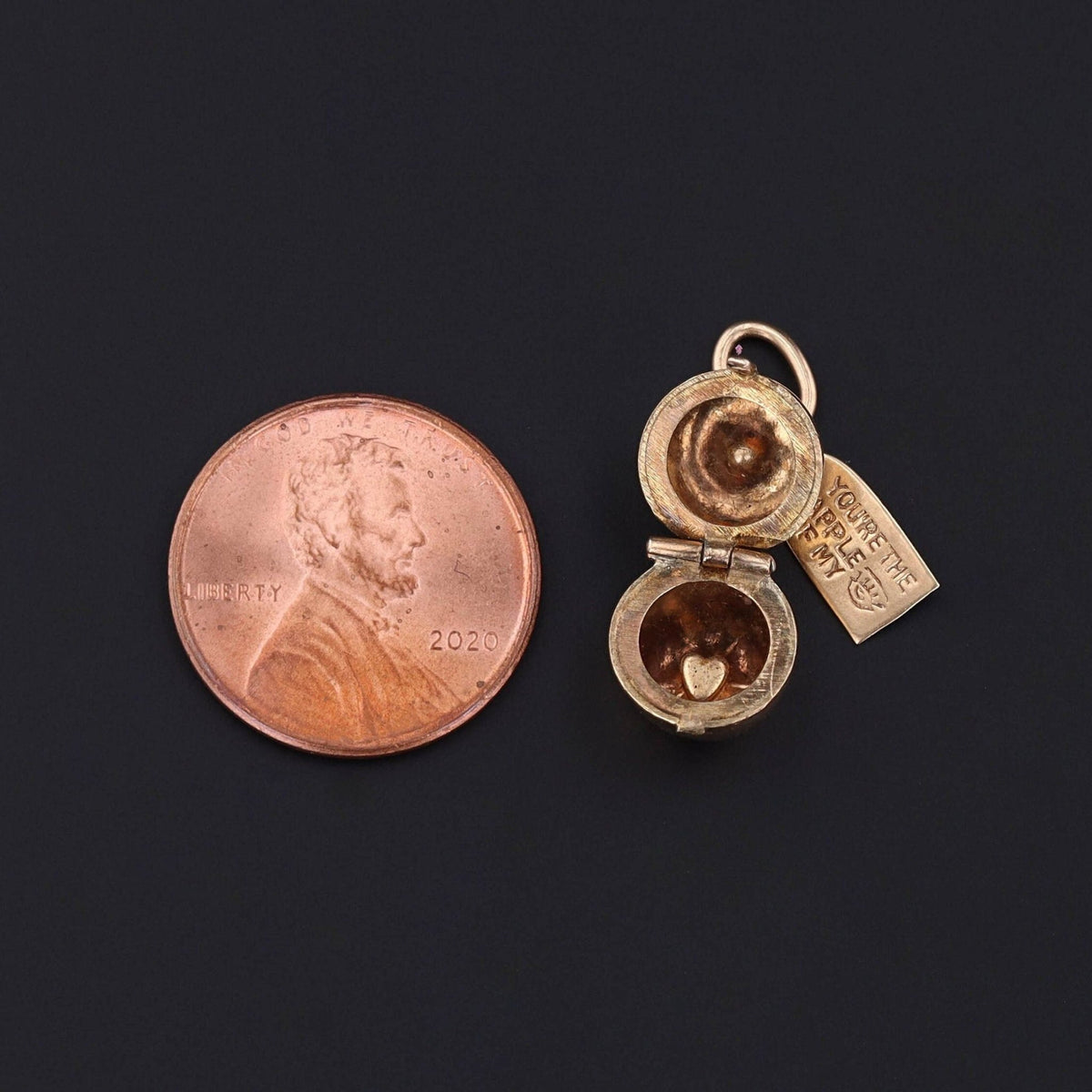 Apple Charm | 14k Gold Charm - Trademark Antiques