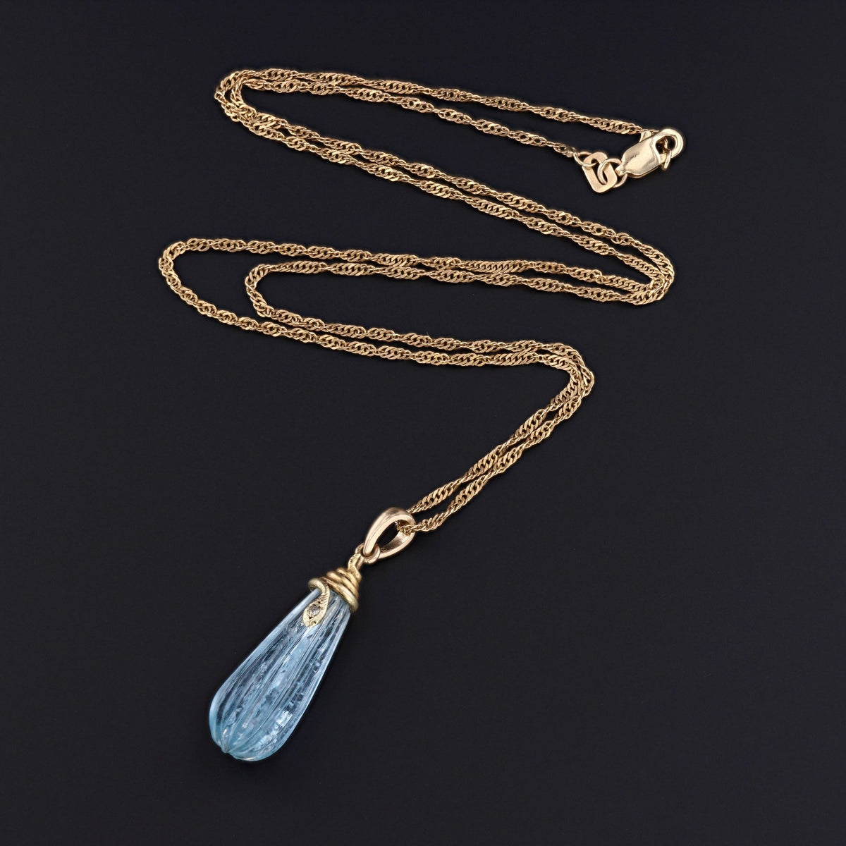 Aquamarine Pendant | Snake Pendant - Trademark Antiques