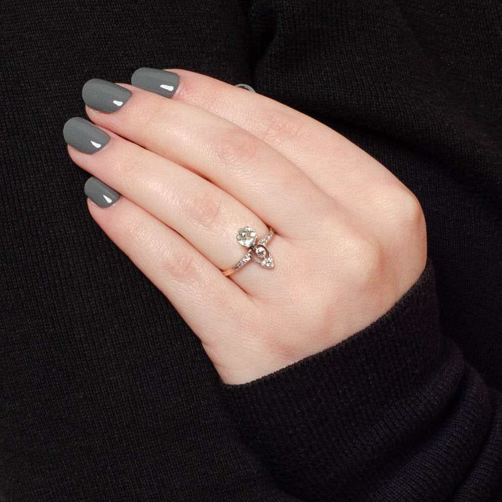 Aquamarine Ring | Aqua &amp; Diamond Ring - Trademark Antiques