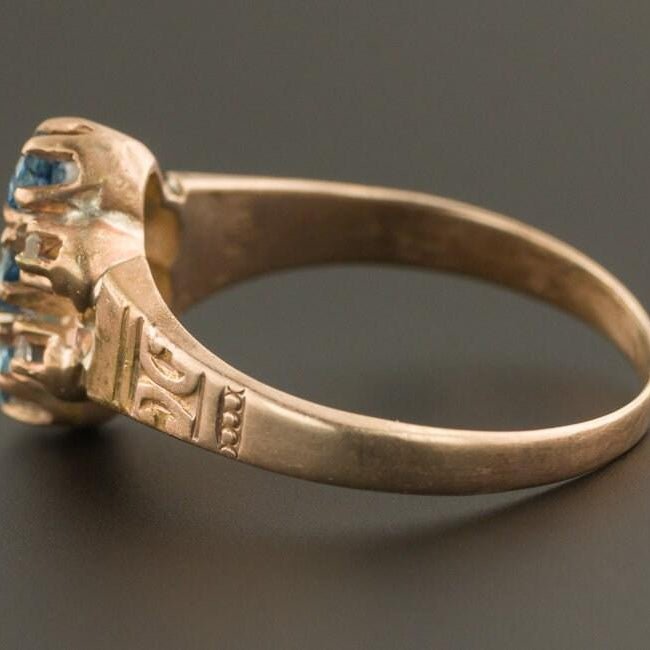 Aquamarine Ring | Aqua &amp; Diamond Ring - Trademark Antiques