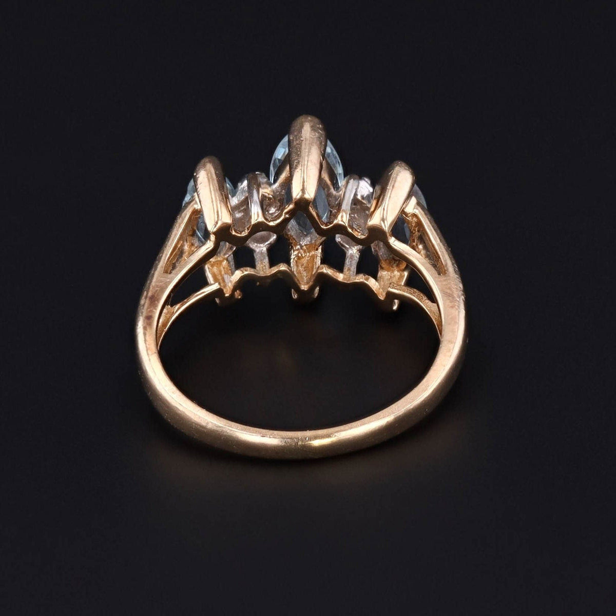 Aquamarine Ring | Aqua &amp; Diamond Ring - Trademark Antiques