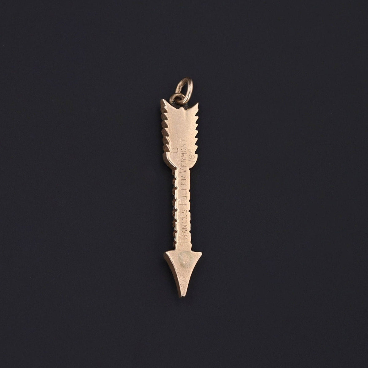 Arrow Pendant | 14k Gold &amp; Pearl Pendant - Trademark Antiques