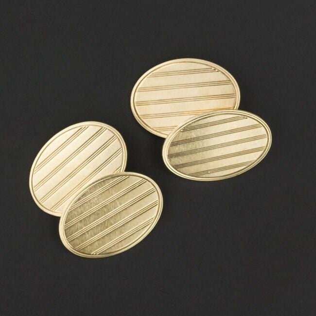 Art Deco Cufflinks | 10k Gold Cufflinks - Trademark Antiques