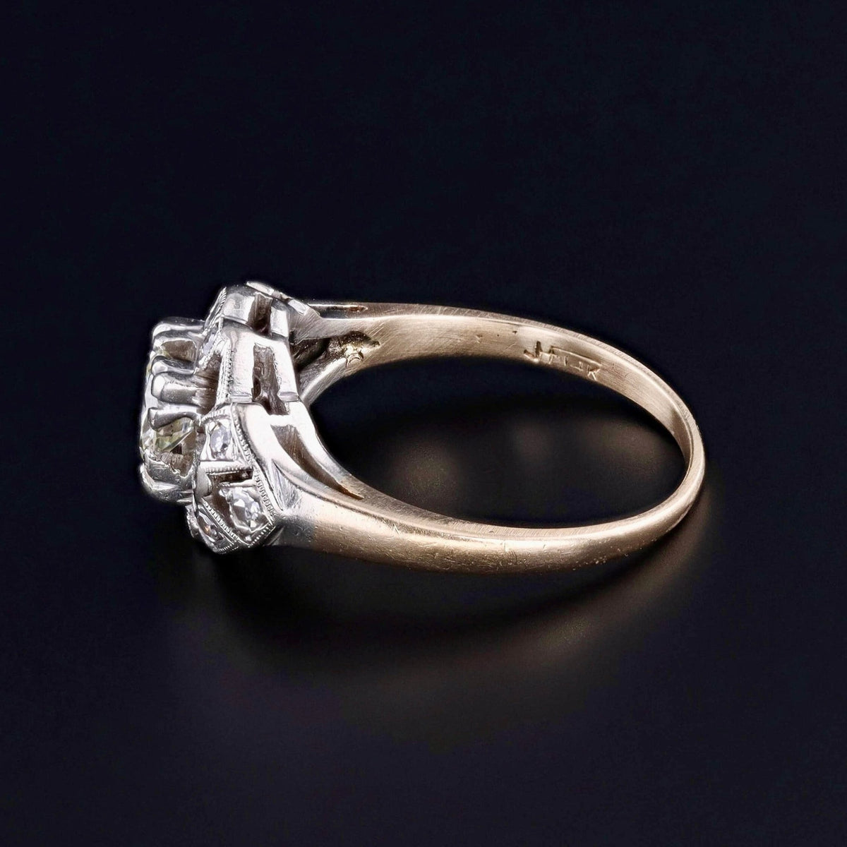 Art Deco Diamond Ring of 14k Gold - Trademark Antiques