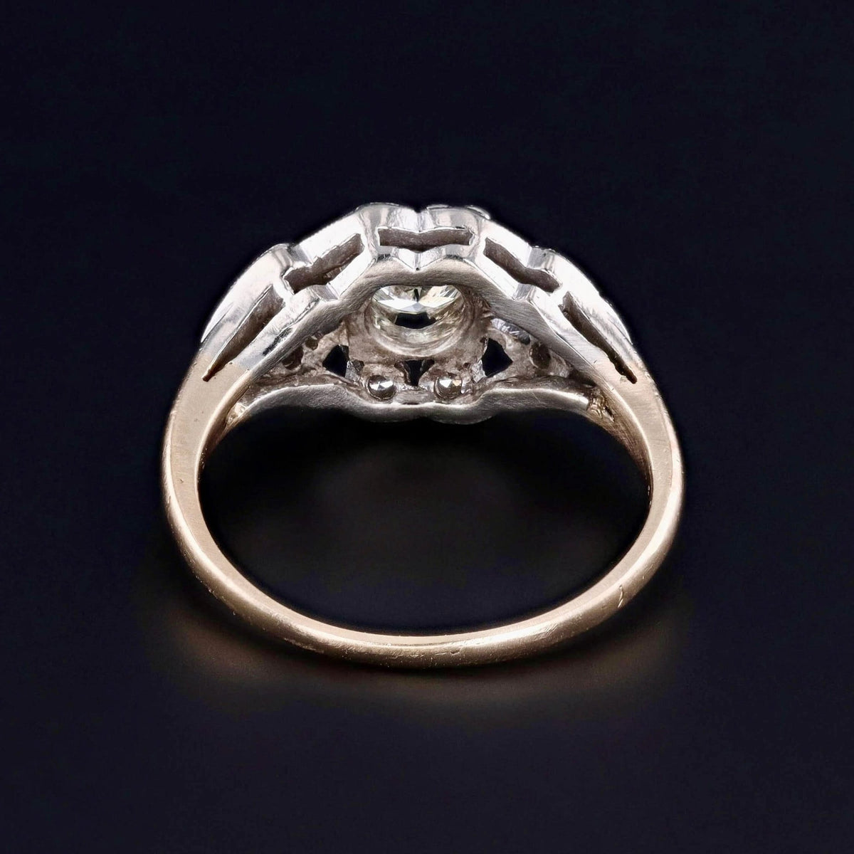 Art Deco Diamond Ring of 14k Gold - Trademark Antiques