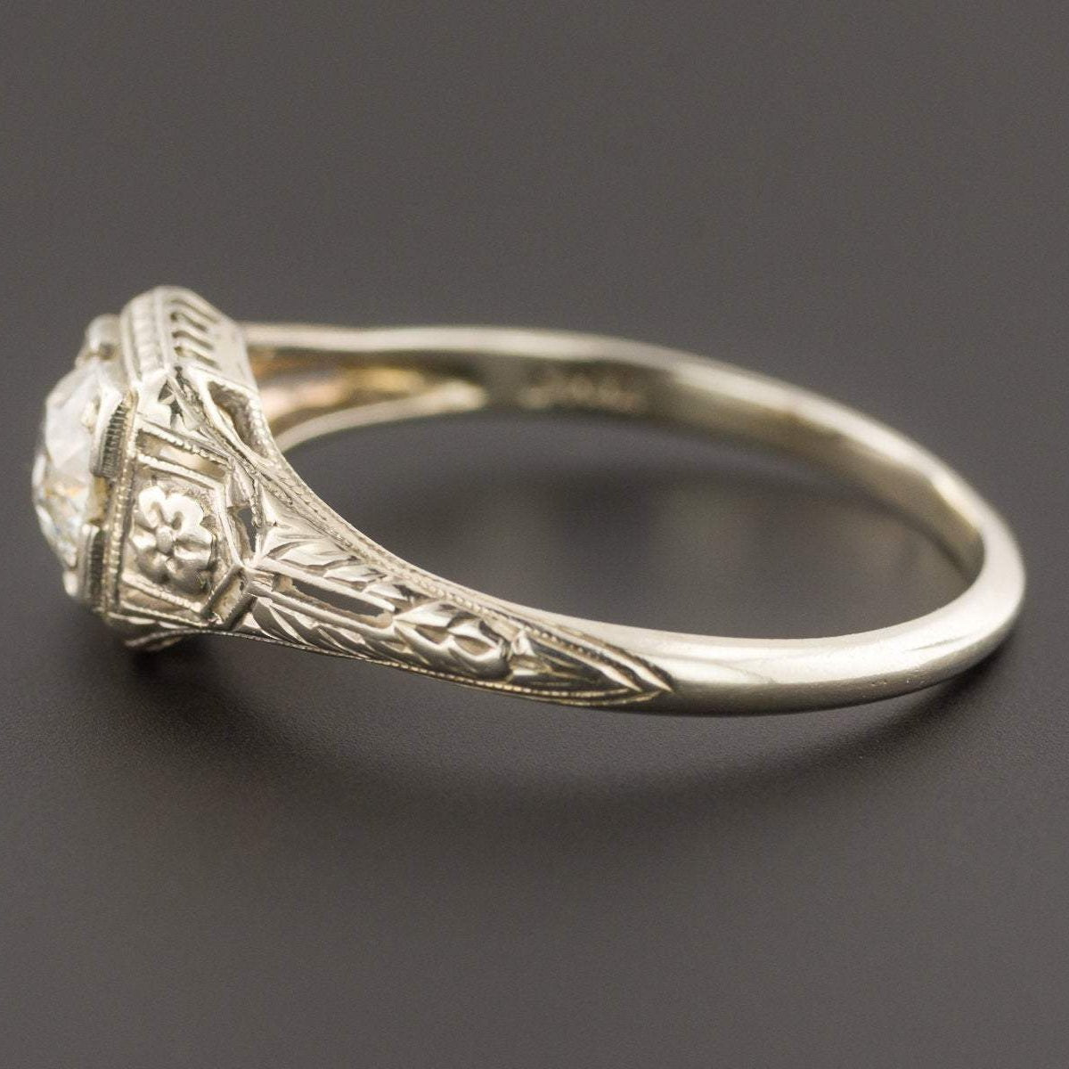Art Deco Engagement Ring | Deco Diamond Ring - Trademark Antiques