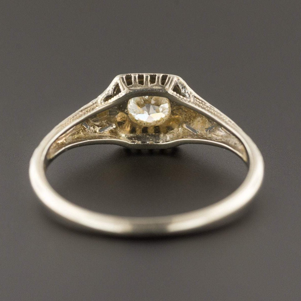 Art Deco Engagement Ring | Deco Diamond Ring - Trademark Antiques