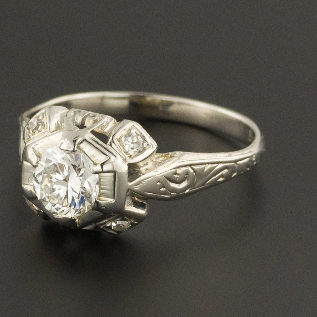 Art Deco Engagement Ring | Vintage Engagement Ring - Trademark Antiques