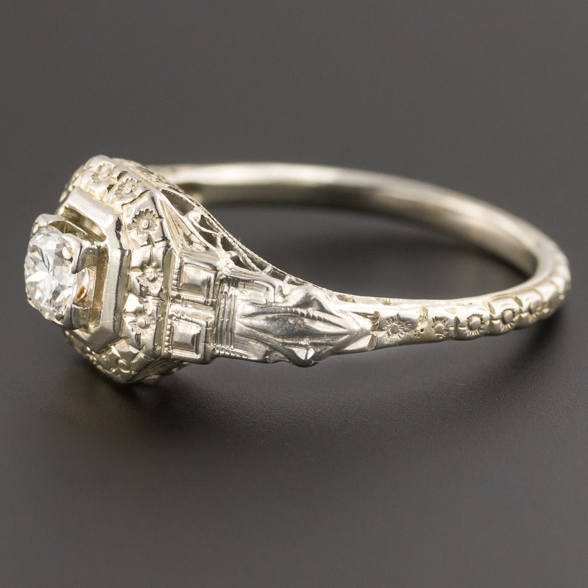 Art Deco Engagement Ring | Vintage Engagement Ring - Trademark Antiques
