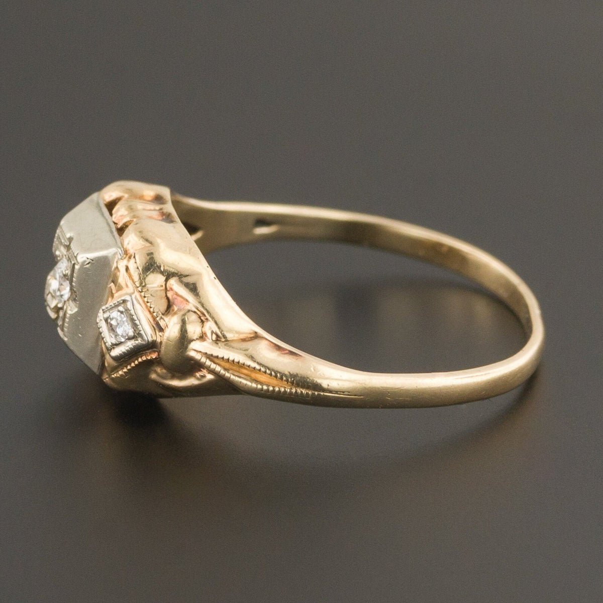 Art Deco Engagement Ring | Yellow Gold Engagement Ring - Trademark Antiques