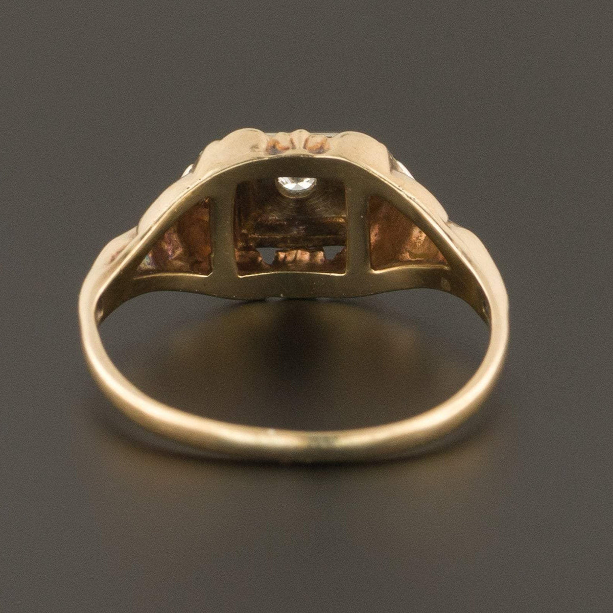 Art Deco Engagement Ring | Yellow Gold Engagement Ring - Trademark Antiques