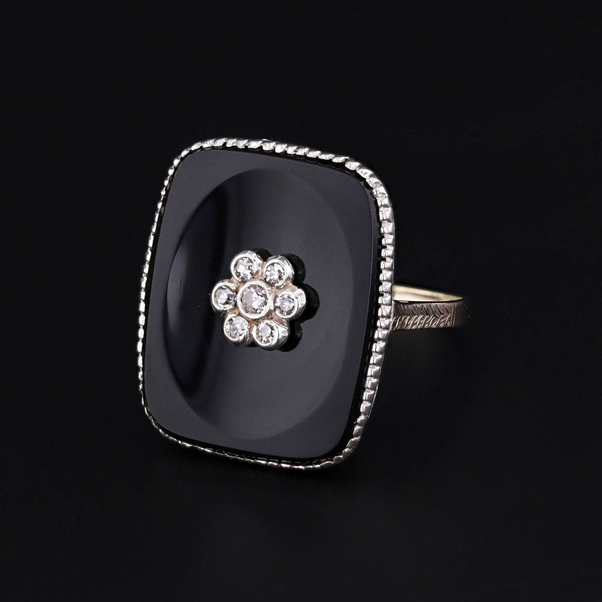 Art Deco Onyx and Diamond Ring - Trademark Antiques