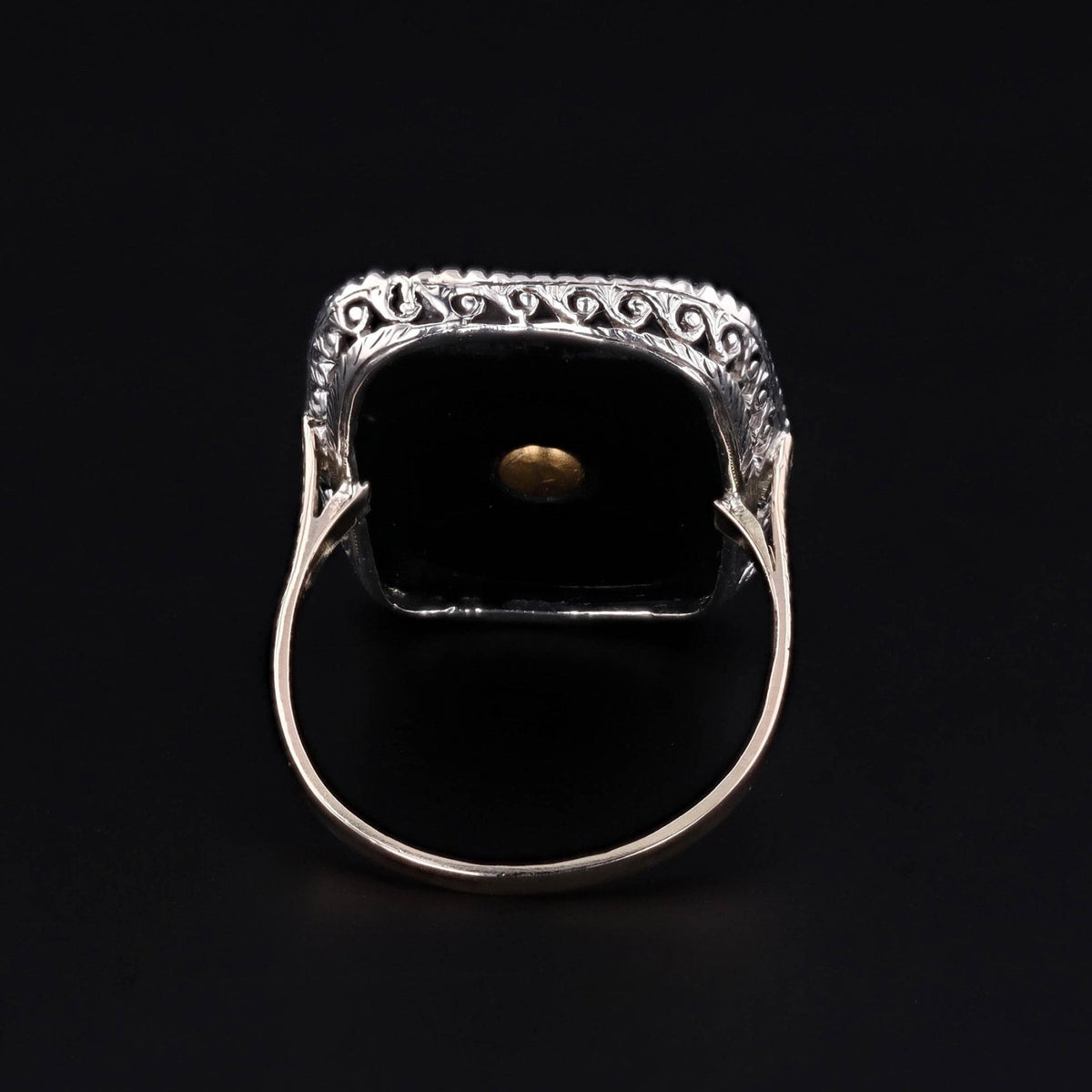 Art Deco Onyx and Diamond Ring - Trademark Antiques