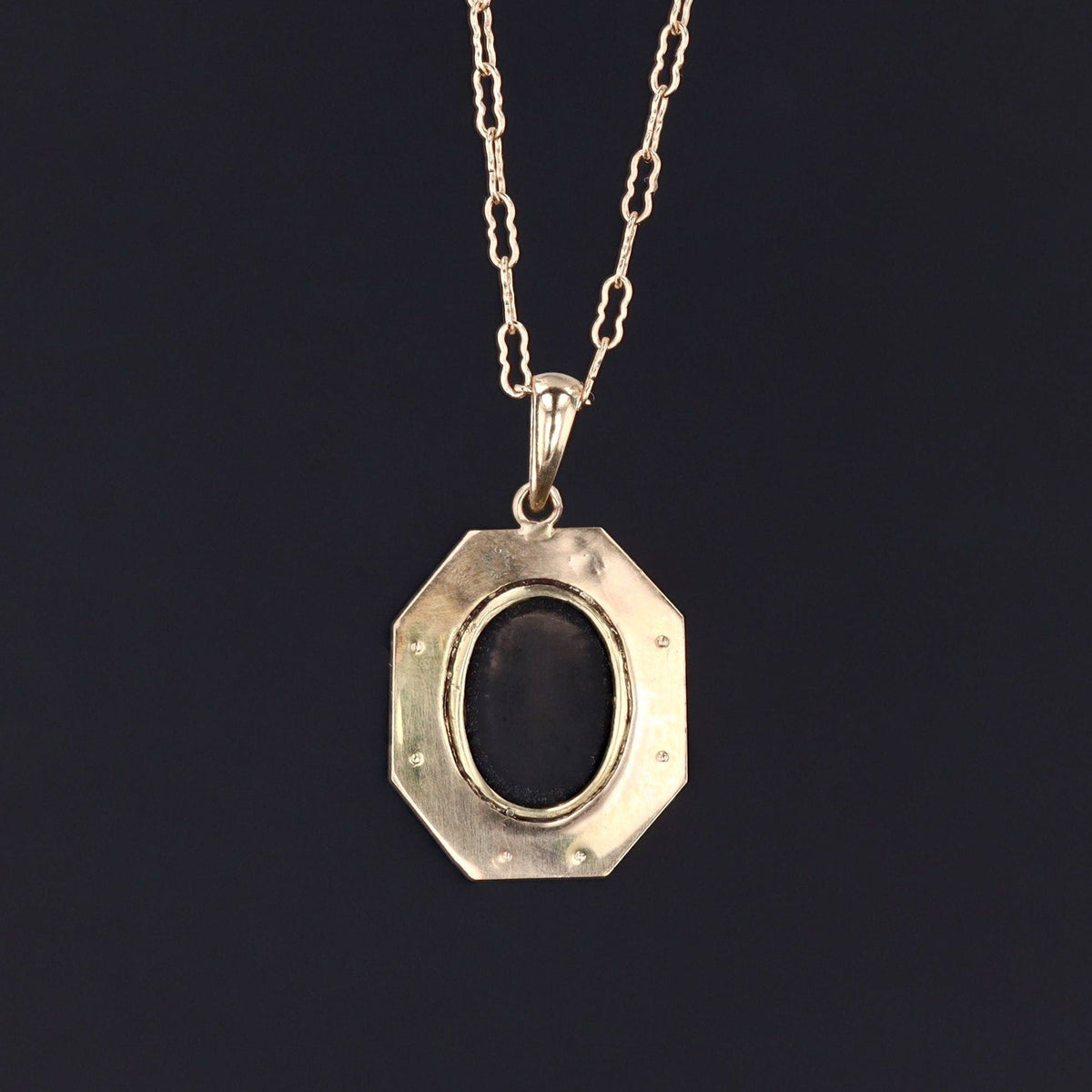 Art Deco Onyx Conversion Pendant of 14k Gold - Trademark Antiques