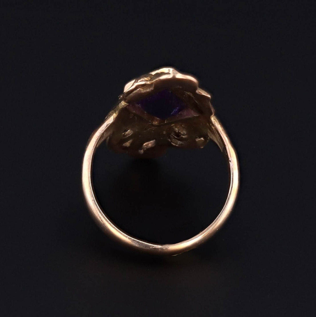 Art Nouveau Amethyst Ring | 10k Gold Ring - Trademark Antiques