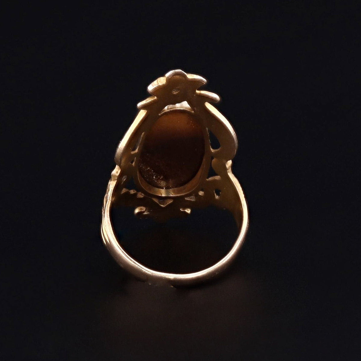 Art Nouveau Boulder Opal Ring of 10k Gold - Trademark Antiques