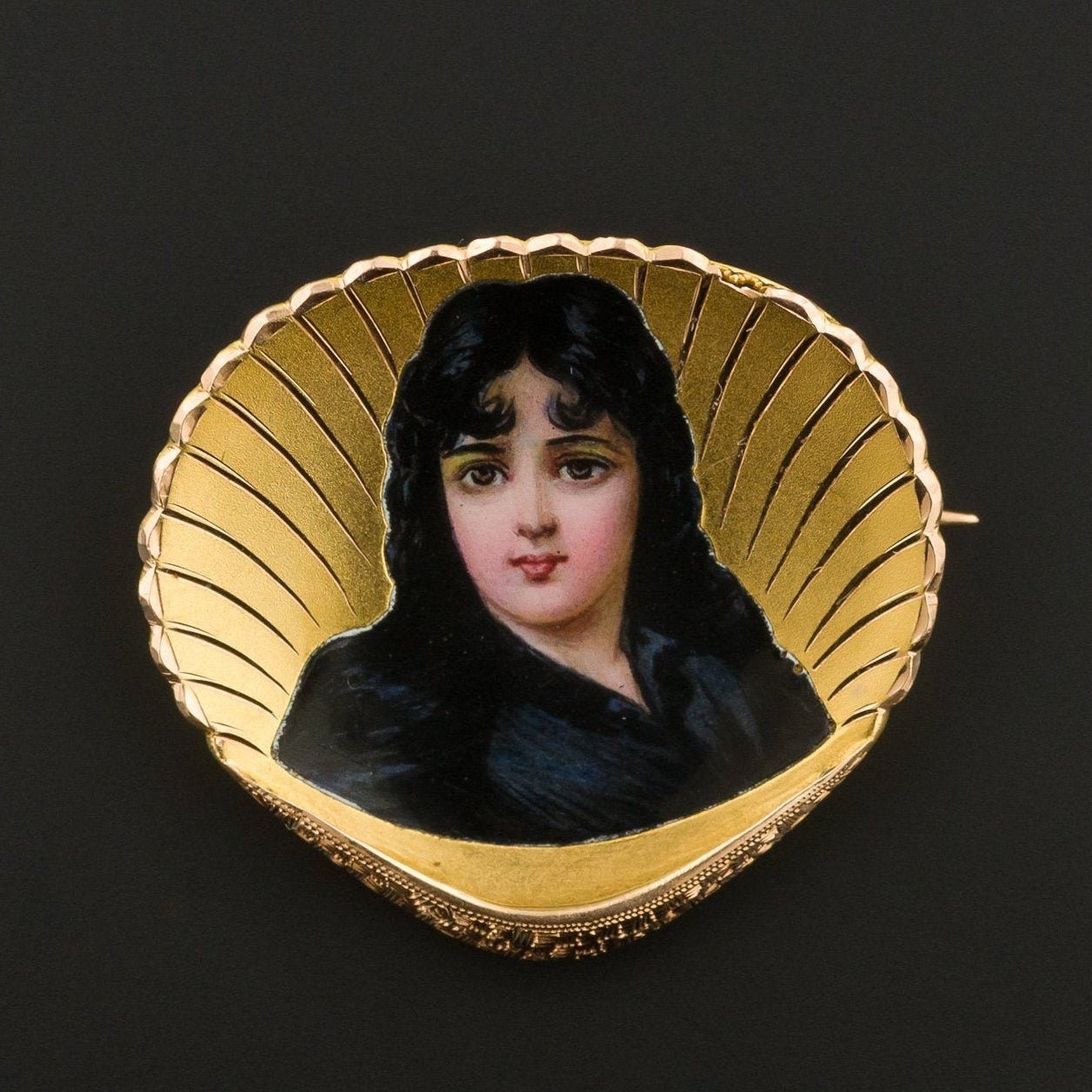 Art Nouveau Brooch | Limoges Style Brooch - Trademark Antiques