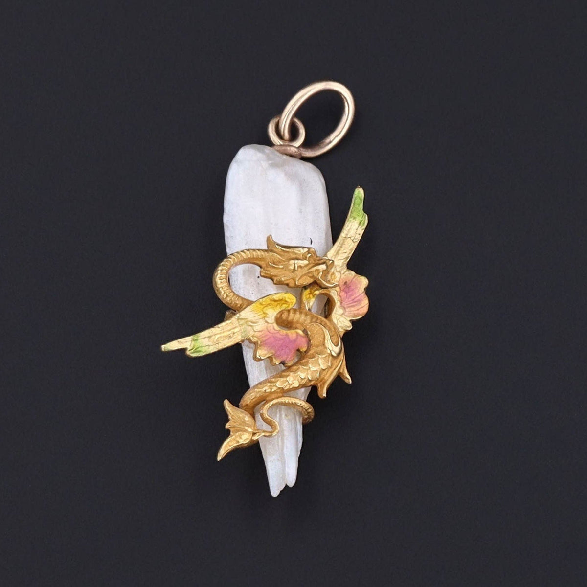 Art Nouveau Dragon Charm | Antique Pin Conversion - Trademark Antiques