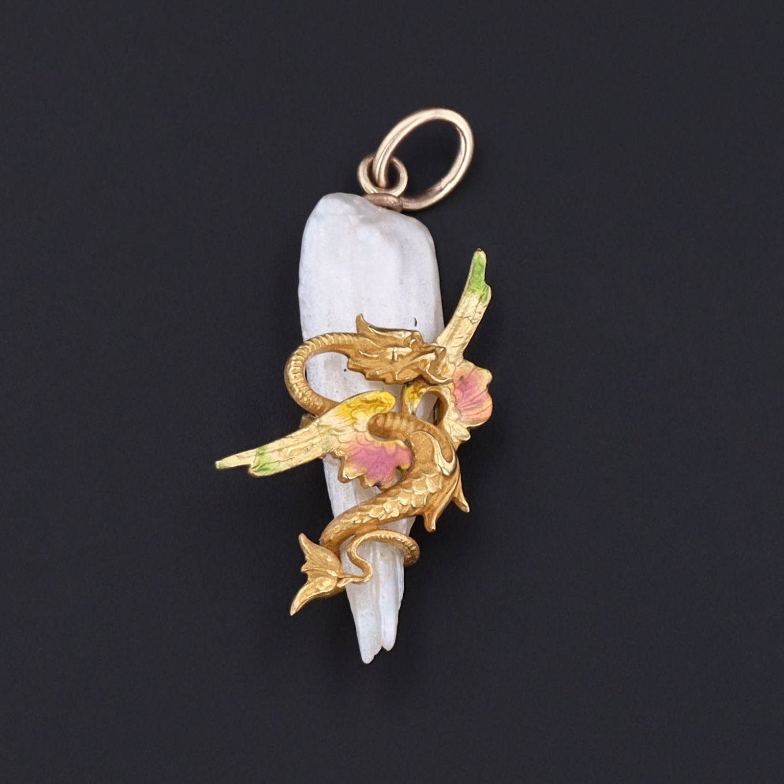 Art Nouveau Dragon Charm | Antique Pin Conversion - Trademark Antiques