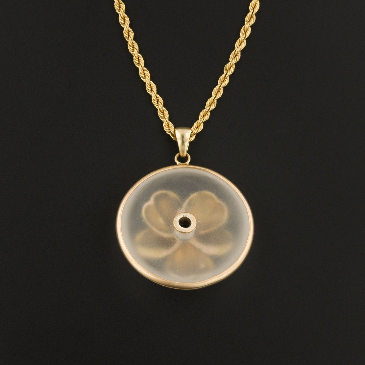 Art Nouveau Enamel Pansy Pendant | 14k Gold Enamel &amp; Diamond Pansy Pendant Optional 14k Chain - Trademark Antiques