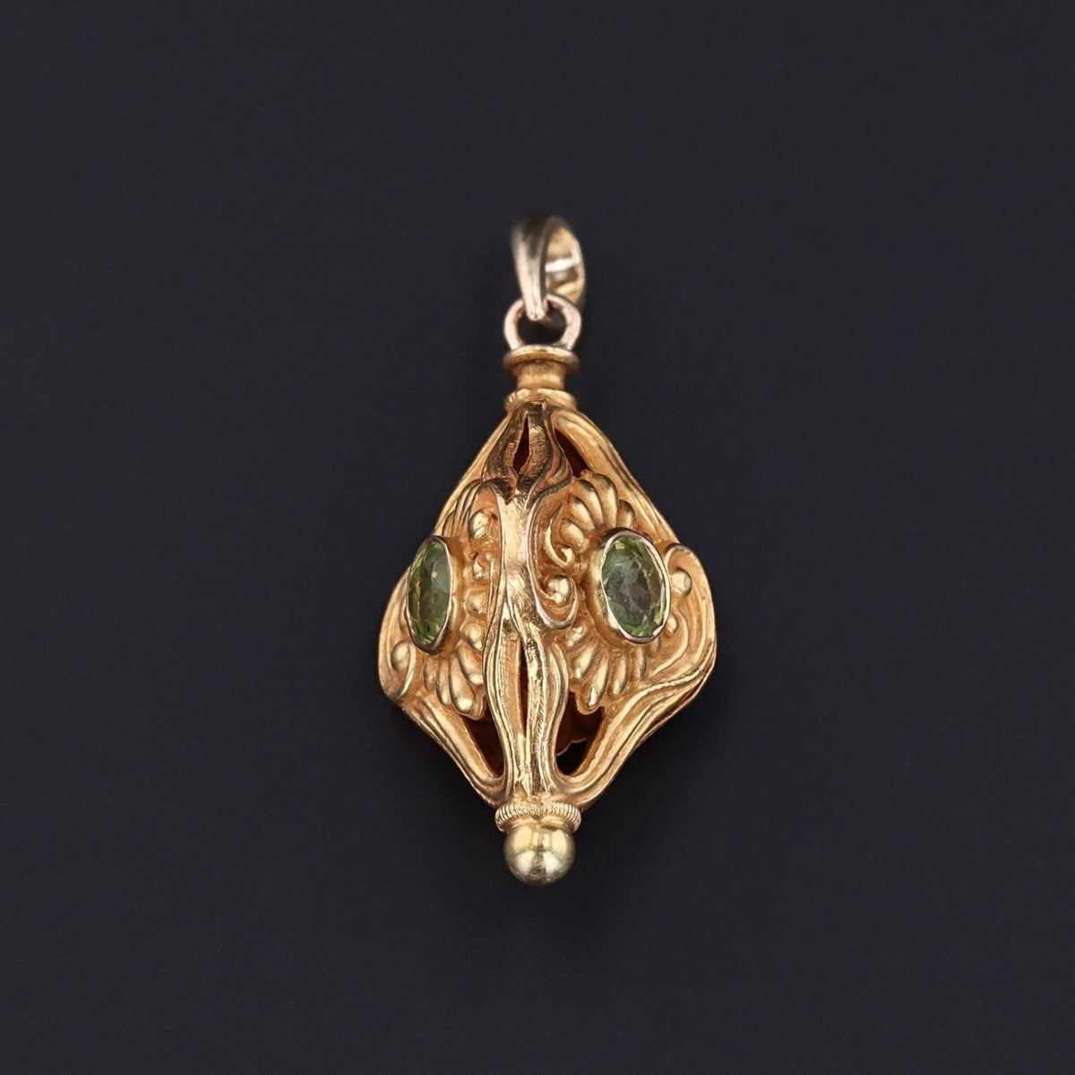 Art Nouveau Flower Pendant | Antique Hat Pin Conversion - Trademark Antiques