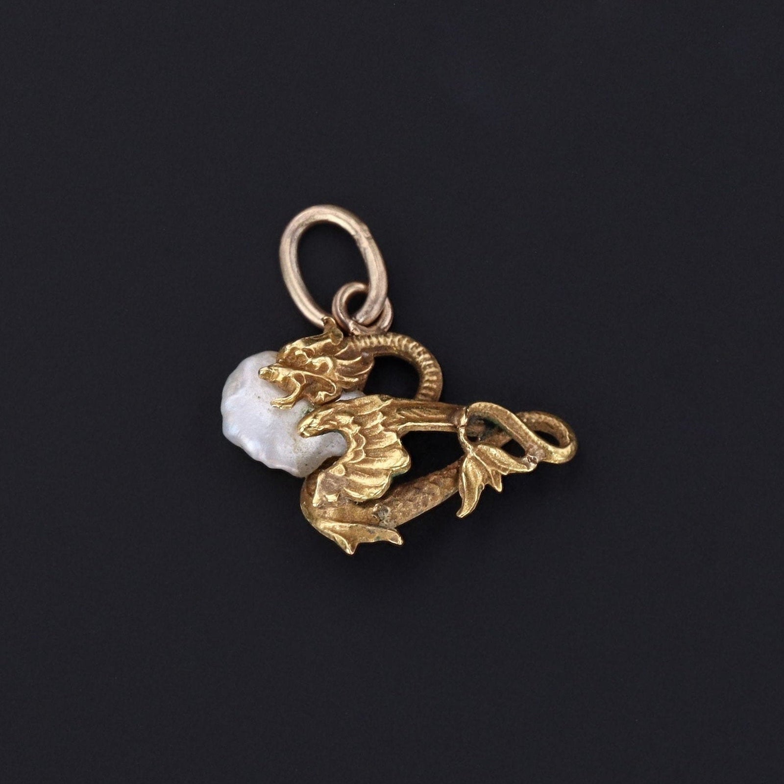 Art Nouveau Griffin Charm | Antique Pin Conversion - Trademark Antiques