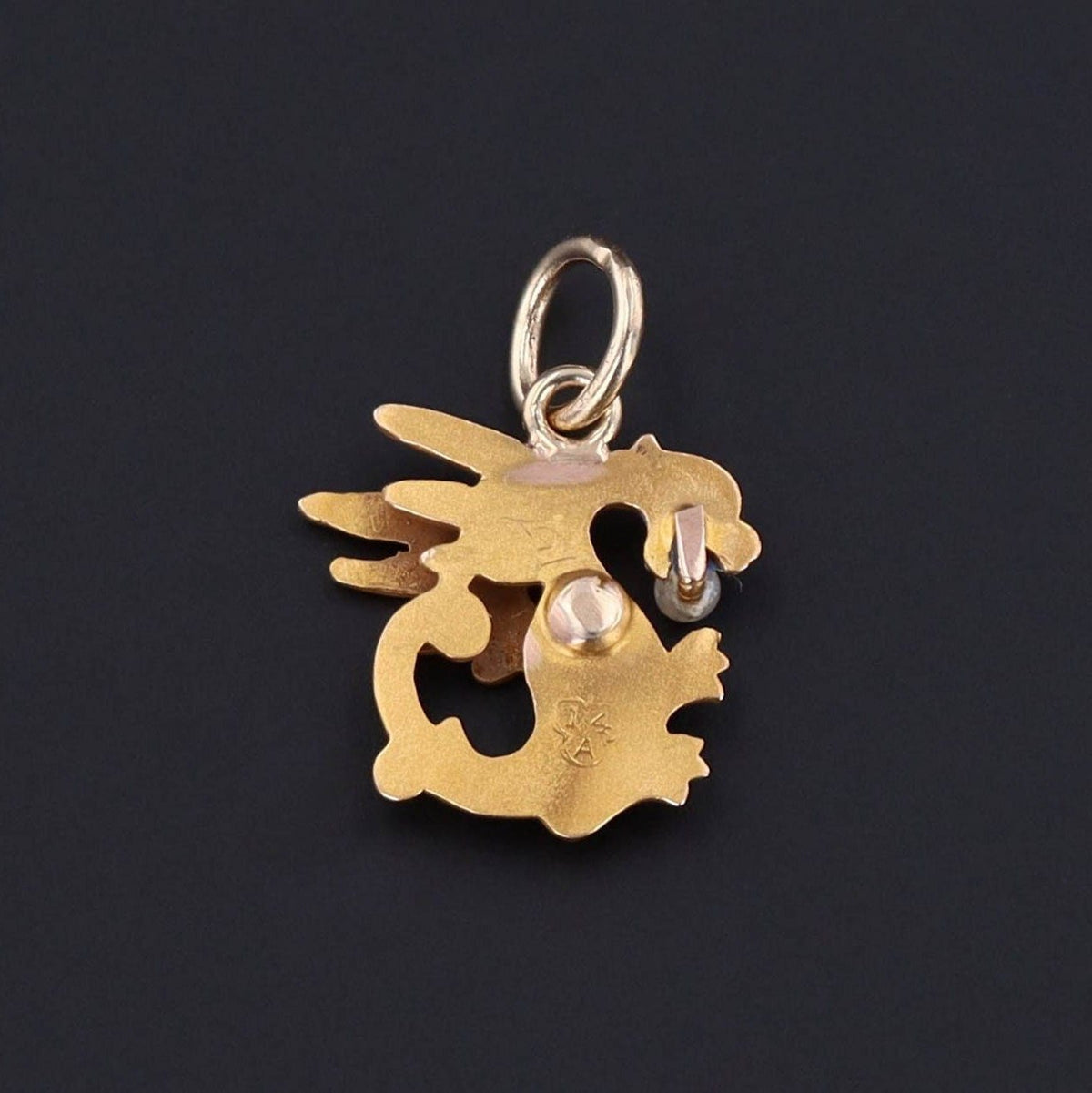 Art Nouveau Griffin Conversion Charm of 14k Gold - Trademark Antiques
