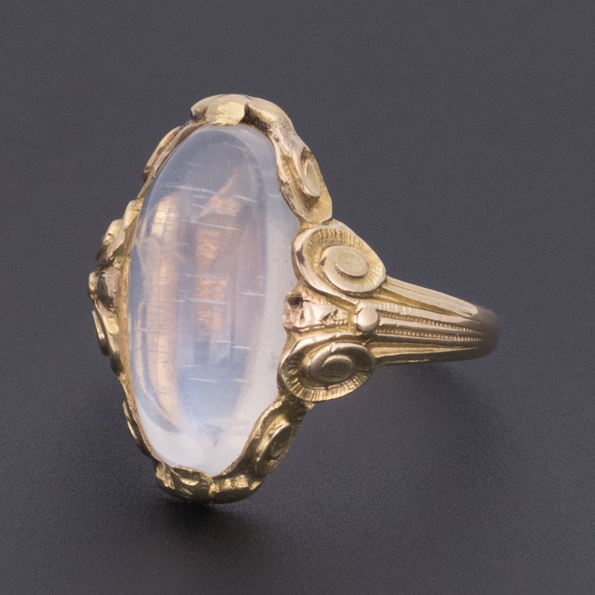 Art Nouveau Moonstone Ring | Blue Moonstone Ring - Trademark Antiques