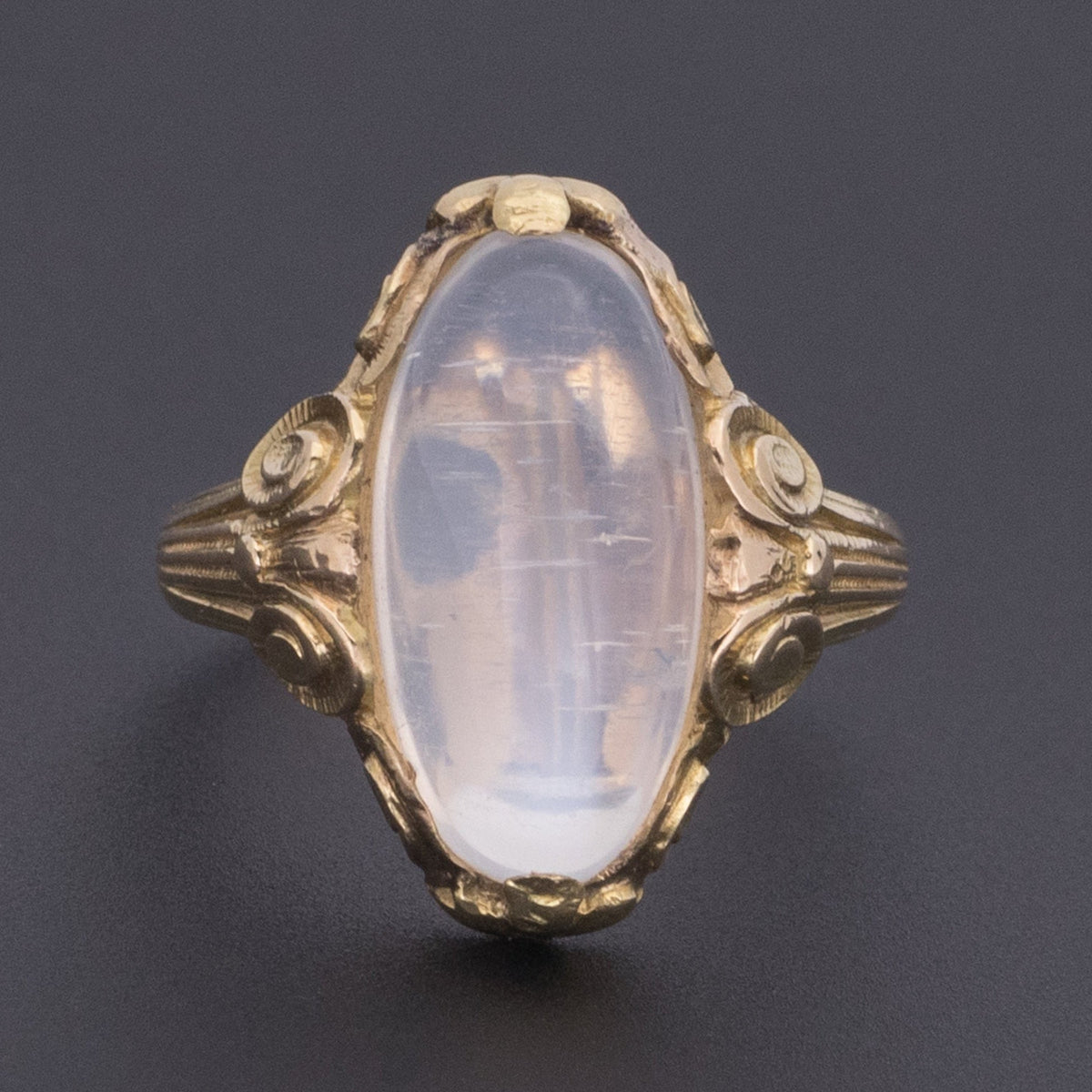 Art Nouveau Moonstone Ring | Blue Moonstone Ring - Trademark Antiques